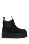 Ugg 'neumel' Black Ankle Boots With Platform In Suede Leather In Black
