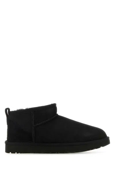 Ugg Classic Ultra Mini Ankle Boots In Black In Suede