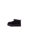 Ugg Boys Black Kids Classic Ultra Mini Platform Logo-patch Suede And Shearling Ankle Boots 6-10 Year In Nero Neri E Grigi