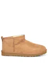 Ugg Plush Twinface And Leather Ultra Mini Boots In Brown