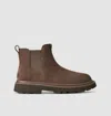Ugg Chunky Sole Round Toe Boots With Pull Tab In Brown