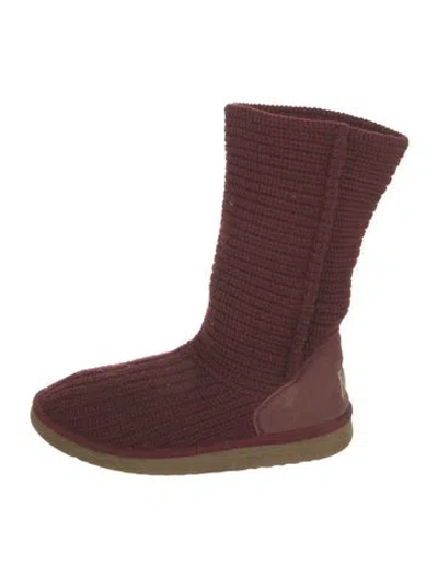 Pre-owned Ugg Boots In Burgundy