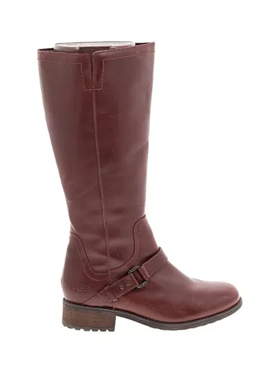 Pre-owned Ugg Boots In Burgundy