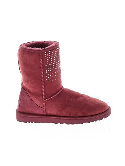 Pre-owned Ugg Boots In Burgundy