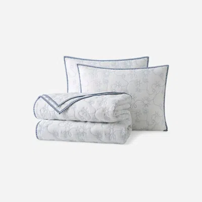 Ugg ® Botanic Quilt Set Queen In Snow/lilac Hint In Multi