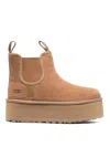 Ugg 'neumel' Brown Ankle Boots With Platform In Brown