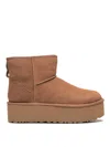 Ugg 50mm Classic Mini Platform Logo-patch Boots In Brown