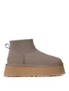Ugg Mini Ankle Boots With Platform Sole And Pull Tab In Marrón Topo