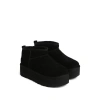 Ugg Classic Mini Platform Black Ankle Boots With Platform In Suede Woman In Black