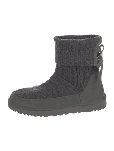 Pre-owned Ugg Bow Accents Slouch Boots In Grey