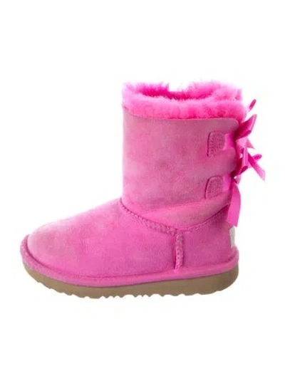 Pre-owned Ugg Babies' Bow Ankle Boots In Pink
