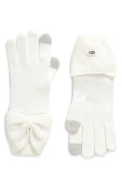Ugg ® Bow Knit Gloves In White