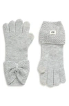Ugg ® Bow Knit Gloves In Grey Heather