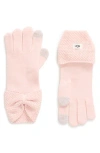 Ugg ® Bow Knit Gloves In Light Pink