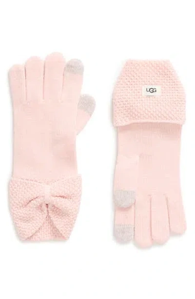Ugg ® Bow Knit Gloves In Light Pink