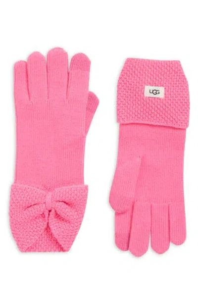Ugg ® Bow Knit Gloves In Pink