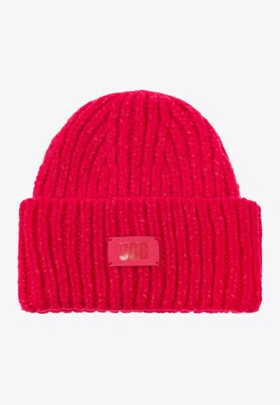 Ugg Boys Chunky Rib Beanie In Pink