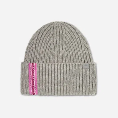 Ugg ®braid Beanie In Cobble/bright Fuchsia