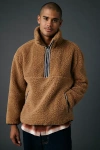 Ugg Braid Fleece Half Zip Sweatshirt In Honey, Men's At Urban Outfitters In Brown