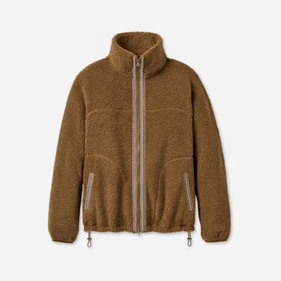 Ugg ®braid Full-zip Jacket Tops In Coffee Grounds