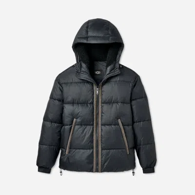 Ugg ®braid Puffer Jacket Nylon In Black