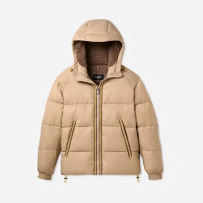Ugg ®braid Puffer Jacket Nylon In Mustard Seed/summer Wheat In Neutral