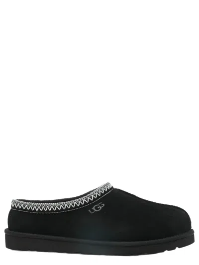 Ugg Braid Suede Braid Mini Sandals With Sheepskin Lining And Genuine Shearling In Black