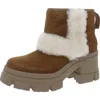 Ugg Brooklyn Sunburst Womens Suede Block Heel Ankle Boots In Pink