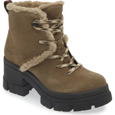 Ugg ® Brooklyn Water Resistant Hiker Boot With Genuine Shearling Trim In Hickory