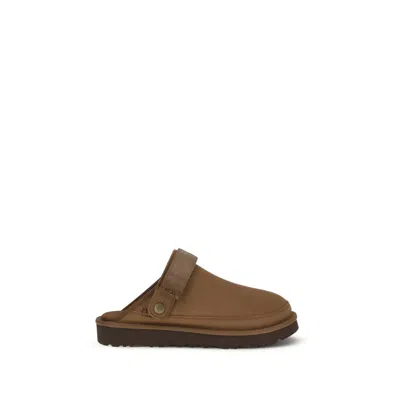 Ugg Brown Calf Leather Bos Taurus Mules