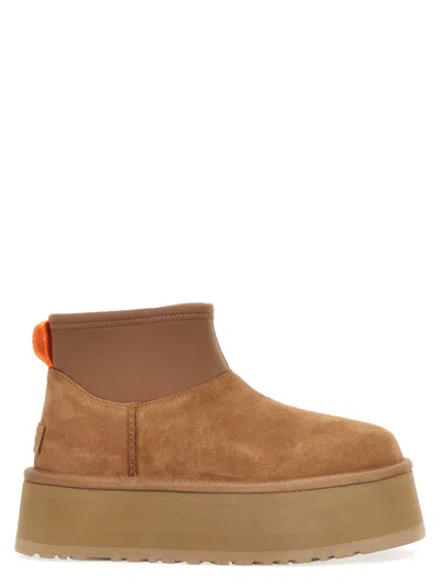 UGG BROWN CLASSIC MINI ANKLE BOOTS