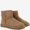 Ugg Classic Mini Low Heels Ankle Boots In Leather Color Suede In Brown