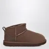 Ugg Brown Classic Ultra Mini Ankle Boots In Brown