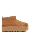 Ugg Classic Ultra Mini Platform Suede Boot In Brown