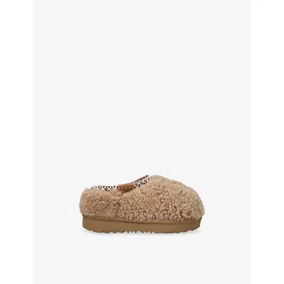 Ugg Brown Kids' Tasman Maxi Curly Sheepskin Slippers Eur 22 /5.5 Uk