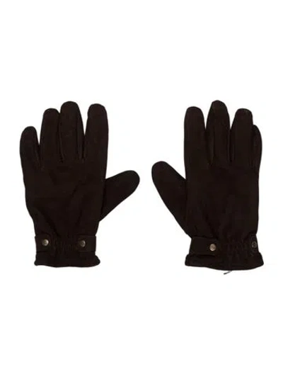 Pre-owned Ugg Brown Leather  Winter Gloves