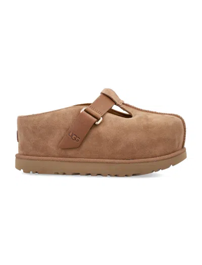 UGG BROWN LOGO SANDALS
