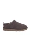 Ugg Classic Shearling-lined Suede Slip-on Flats In Brown