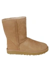 UGG BROWN SUEDE CLASSIC SHORT II SHEARLING ANKLE BOOTS