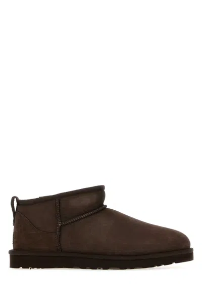 Ugg Brown Suede Classic Ultra Mini Ankle Boots