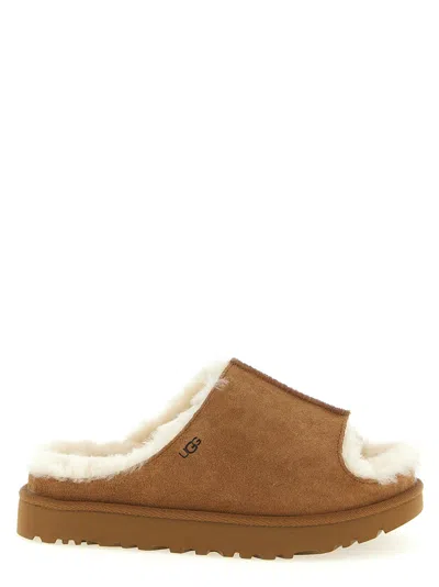 UGG BROWN SUEDE SLIDES