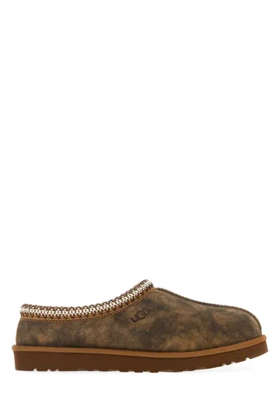 UGG BROWN SUEDE TASMAN SLIPPERS