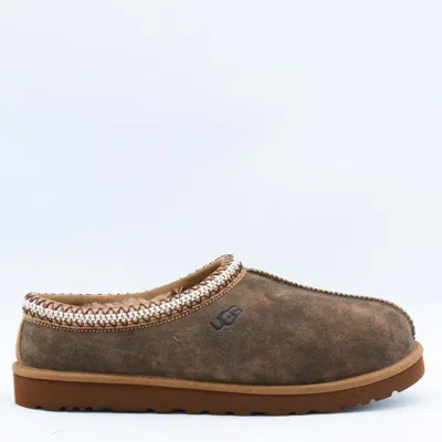 UGG BROWN TASMAN LEATHER FLATS
