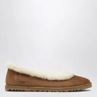 Ugg Zora Suede Mini Ballet Flats In Brown