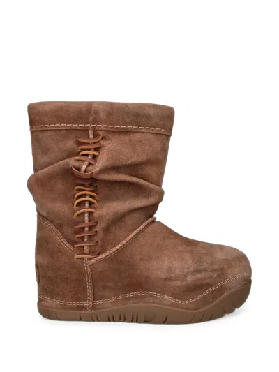Ugg Bucked Boot Suede Ankle Boots In Brown