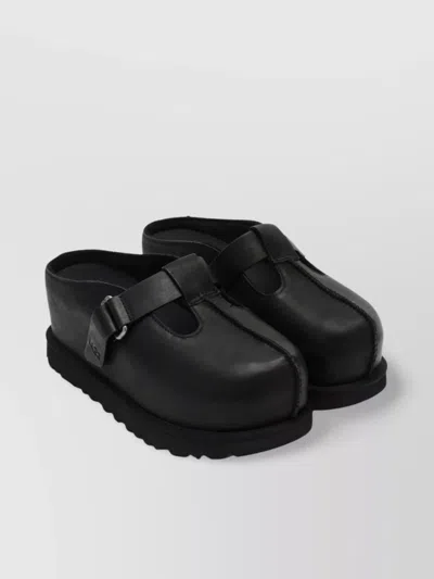 Ugg Buckle Detail Textured Sole Mules In Multi