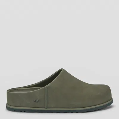 Ugg Burnt Olive Leather M Otzo Clog Flat In Green