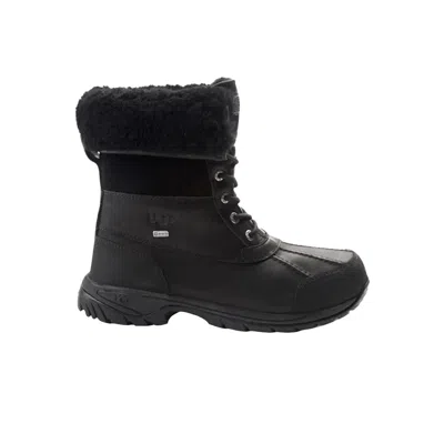 UGG BUTTE 5521-BLK SNOW BOOTS MEN'S BLACK LEATHER WATERPROOF ANKLE ZOGG315