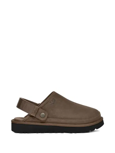 Ugg Button-fastening Slippers In Brown