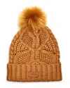 Ugg Cable Knit Pom Beanie In Brown